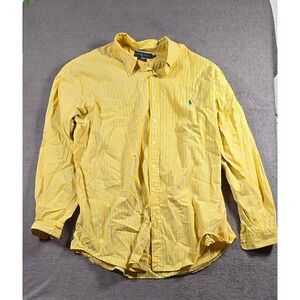 Ralph Lauren Blake Striped Button Down Shirt Yellow White Men Long Sleeve 2LT